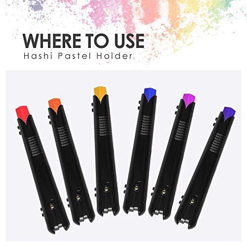 HA SHI Adjustable Pastel Holder, 2 Pack, Stick Extender for Soft Pastels | Grip worn-down stubs to the last inch, keep fingers clean of dust, and swap in charcoal or eraser sticks in the same clamp. - color: Pastel Holder (2 Pieces)