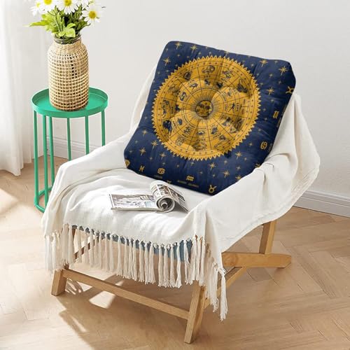 Meditation Cushion, Floor Pillows for Sitting, Meditation Pillow for Tatami Living Room, Yoga Sitting, Floor Pillow in Home & Outdoor, Memory Foam Added, 22x22 Inch - color: Astrology, size: Square