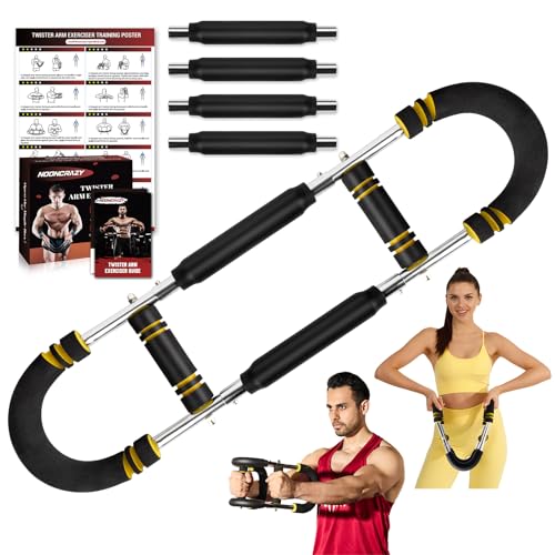 Twister Arm Trainer, 30-120 lbs Adjustable Chest Workout Equipment | 4 Spring & Poster for Men & Women, Detachable Power Twister Home Fitness Equipment for Enhancing Upper Body Muscle - color: Yellow