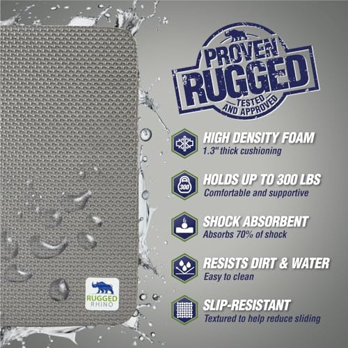 RUGGED RHINO Extra Thick Foam Kneeling Pad for Gardening 2 Pack, Slate Gray | Thick Knee Pads, Holds 300 lbs, Protect Knees from Hard Concrete Surfaces for Gardening, Yard, Gym, Mechanic - color: Slate Gray