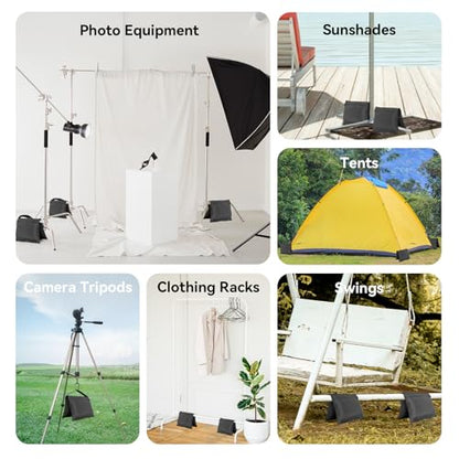 4 Pack Sandbags Heavy Duty Weight Bags with 8 Bags & 4 Hooks