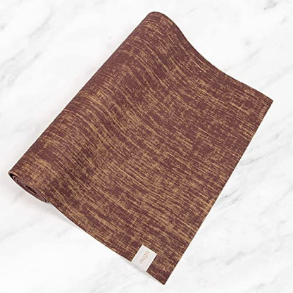 Myga Jute Yoga Mat, High Performance Vegan Floor Exercise Mat, Eco Friendly Biodegradable Yoga Mat with PVC Backing,72" x 24", 0.2" Thickness - color: Plum