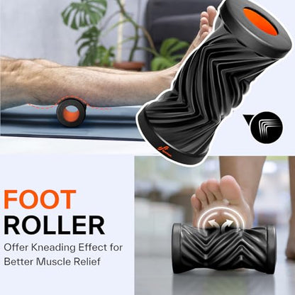 Sportneer 4 in 1 Pilates Foam Roller Muscle Relax Kit - color: Black