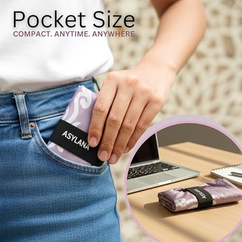 Portable Islamic Pocket Prayer Mat, Waterproof & Lightweight Thin Travel Sajjadah, Foldable Compact Small Muslim Praying Rug with Elastic Band, Essential Salah Gift Accessory - color: Steppe Lilac
