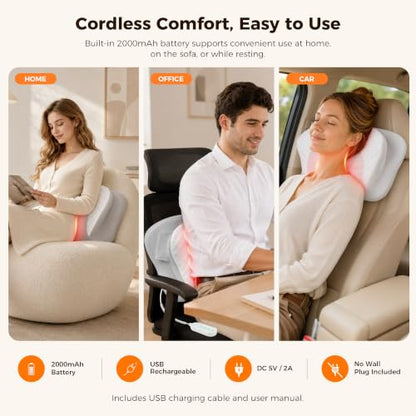 MEKZU Neck Massager Pillow with Heat, 4D Kneading Neck & Shoulder Massager