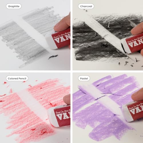 Acurit Vanish Touch Artist Eraser, Latex-Free - Soft, Flexible Pencil Erasers, Sketching Supplies W/Protective Sleeve - Graphite, Charcoal, Pastel Compatible - size: 1 Pack