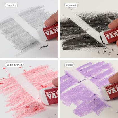 Acurit Vanish Touch Artist Eraser, Latex-Free - Soft, Flexible Pencil Erasers, Sketching Supplies W/Protective Sleeve - Graphite, Charcoal, Pastel Compatible - size: 1 Pack