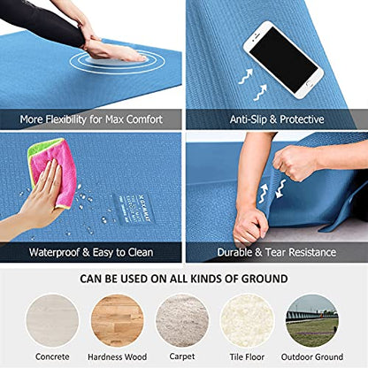 GXMMAT Large Yoga Mat 12'x6'/10'x6'/6'x8'(7mm) - color: Blue Sky, size: 6*10 FT