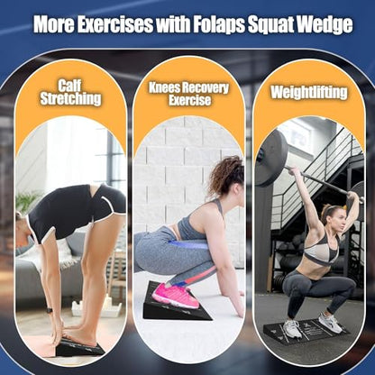 Squat Wedge Block One Piece: Heel Elevated Slant Board for Squats Weightliting Home Gym Squat Wedge - size: 1Pc: Large