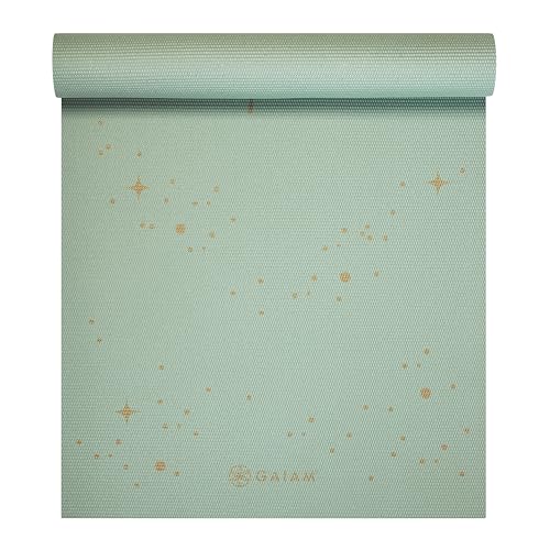 Gaiam Premium Yoga Mat, 6mm Thick Print Mat | Premium 6mm thick cushioning for joint support. Non-slip print design for yoga, Pilates & floor workouts. - color: Supernova SKY