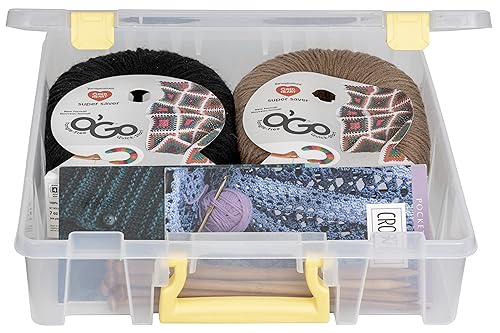 ArtBin Super Satchel 1-Compartment Craft Storage Box, Yellow Latches | One Open Compartment, 15.2 x 8 x 6.2 Inches, Secure Latches, Stackable, Clear Durable Polypropylene - color: Yellow
