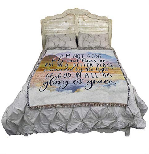 Pure Country Weavers I Am Not Gone My Soul Lives On Blanket Lake - Sympathy Bereavement Gift Tapestry Throw Woven from Cotton - Made in the USA (72x54) - color: Soul Lives Lake, size: 72" x 54"
