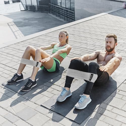 16 Pcs Fabric Resistance Bands Stretch Exercise Workout Bands Non Slip Loop Legs Squat Resistance for Men Women Starter Butt Hip Thigh Fitness Working Out Booty