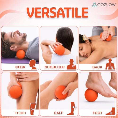 Peanut Massage Ball - Deep Tissue Therapy, Pain Relief - Energizing Orange - color: Energizing Orange