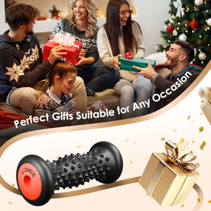 Foot Roller Massager for Plantar Fasciitis, Foot Arch and Heel Pain Relief | Deep Tissue Muscle Massage, Feet Ergonomic & Rounded Top Design - color: Black