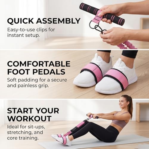 Upgrade Pedal Resistance Band with Handle, 2026 Multi-Functional Adjustable Resistance Band for Full-Body Workouts, Home Fitness Foot Pedal Resistance Band, Unisex Sit-up Training Equipment