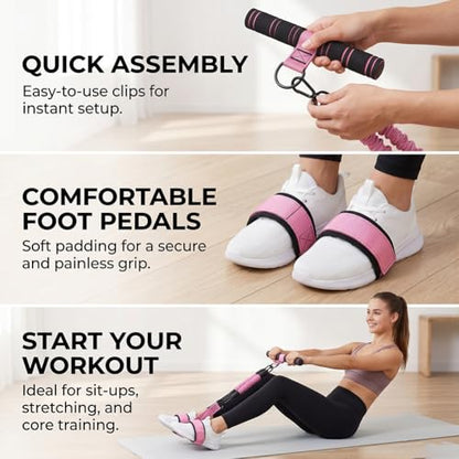 Upgrade Pedal Resistance Band with Handle, 2026 Multi-Functional Adjustable Resistance Band for Full-Body Workouts, Home Fitness Foot Pedal Resistance Band, Unisex Sit-up Training Equipment