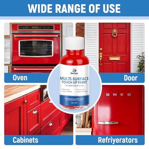 Red Touch Up Paint High-Gloss Apple Red Multi Surface Acrylic Touch Up Paint Pen Scratch Repair for Metal,Wall,Cabinets,Appliances,Wood,Door,Furniture,Enamel 1.5 Fl Oz - color: Red - 1.5 oz