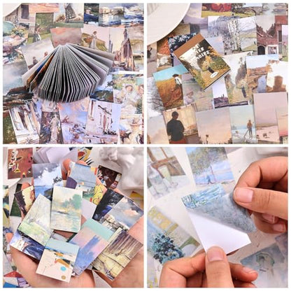 9 Sets 450 Sheets Washi Stickers for Journaling, Art Painting Drawing Themed Stickers Vintage Aesthetic Scrapbook Sticker Set for Bullet Journal Art Diary Card Craft Gifts Planner Notebook - style: Aesthetic Style 3