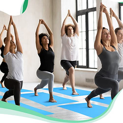 Amylove 12 Pieces Yoga Mats Bulk 68x24x0.12 Inch Exercise Non Slip Fitness Workout Mats for Women Men Home Workout Gym Yoga - color: Light Blue