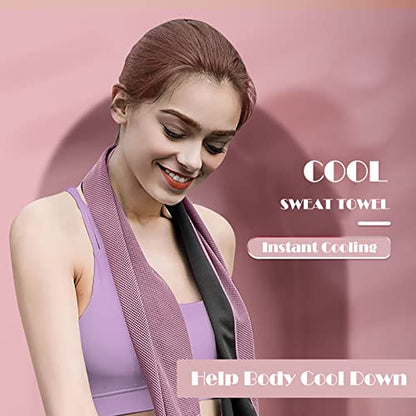 Pack of 20 Cooling Towel 40x12'' Ice Towel for Neck and Face Microfiber Chilly with Bag Breathable Yoga Gym Stay Cool Towels Sweat Rag for Workout Running Camping Pilates Beach, Pink - color: Pink