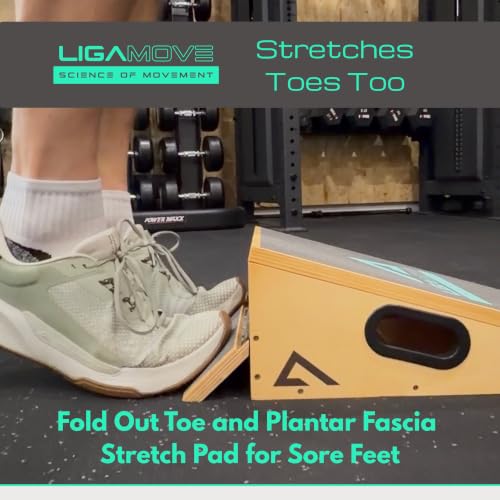 Adjustable Wooden Slant Board, Calf Stretcher, Foot Roller & Toe Stretcher