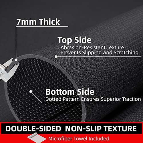 GymCope Large Exercise Mat for Home Workouts, 12x6/10x6/9x6/8x6/7x5/6x4 ft - color: 7'*5'Black