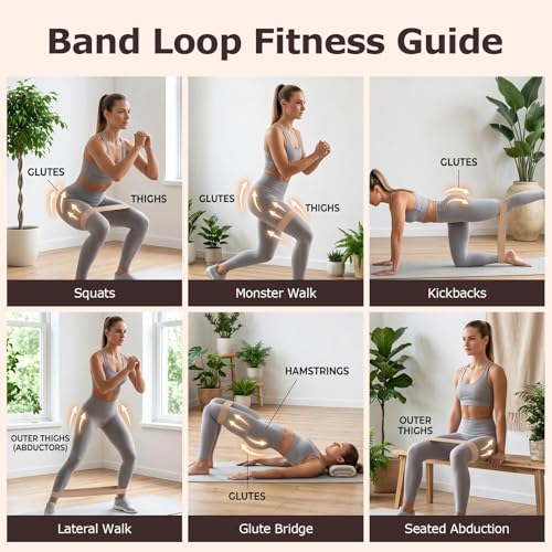 6-Pack Premium Natural Rubber Thickened Workout Resistance Bands Set for Home Gym & Physical Therapy, Anti-Snap Durable Exercise Bands for Full Body Strength Training, Legs, Glutes, Multi-Level - color: Light-6 Set-Amber Brown