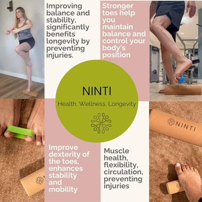 NINTI Premium Cork Balance Board for Foot Health & Ankle Strengthener