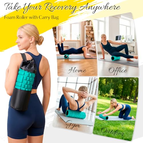 Foam Roller for Deep Tissue Massager High Density Massage Roller | Roller for Muscle Recovery, Relieves Tight, Sore Muscles & Kinks, Improves Mobility & Circulation - Targets Key Body Parts - color: Aqua