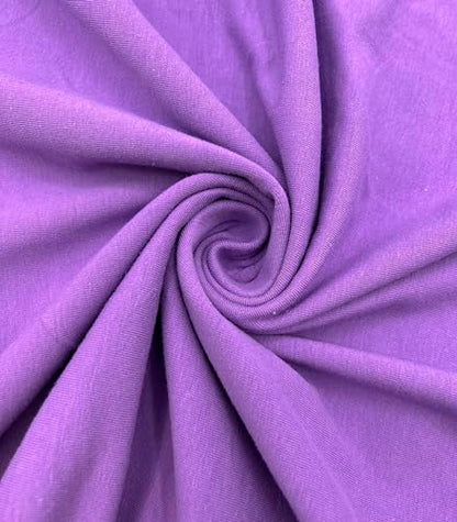 EOVEA - Cotton Spandex Fabric by The Yard - 4 Way Stretch Jersey Knit - Spandex & Cotton T-Shirt Fabric - Lightweight, Breathable - 60" Wide Roll| 10 oz(Lilac, 1 Yard) - color: Lilac, size: 1 Yard