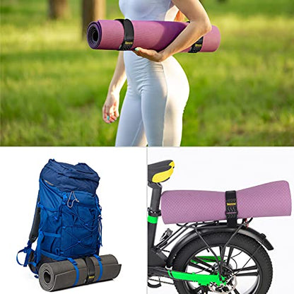 Trilancer Elastic Cinch Straps with Anti-Slip Strips, 24'' x 2'' (4 Pack) | Multipurpose Hook and Loop Bundling Straps for Hose, Cords, Bike, Luggage, Camping, Yoga Mats - size: 24"(4 pcs)