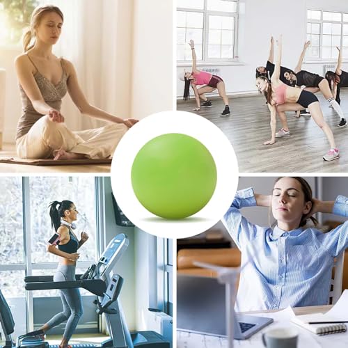 WOVTE Massage Lacrosse Ball for Sore Muscles, Shoulders, Neck, Back, Foot, Body, Deep Tissue, Trigger Point, Muscle Knots, Yoga and Myofascial Release (Green) - color: Green