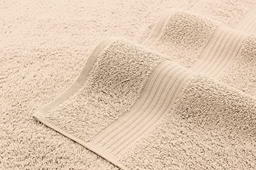 American Veteran 6 Piece Luxury Towel Set, 100% Cotton Turkish Towels - 2 Bath, 2 Hand, 2 Washcloths, Beige - color: Beige, size: XL 6PC