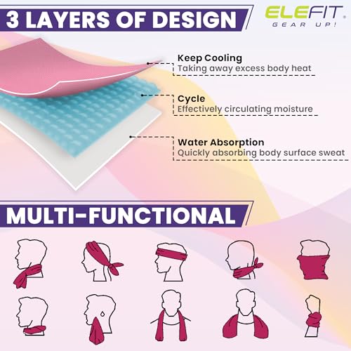 Quick-Drying Cooling Microfiber Gym Towels: Ideal for Comfortable Workout, Running, Yoga, Hiking, Trekking, Walking, Camping, and Family Outdoor Adventures - Lightweight, Portable, Sweat-Wicking