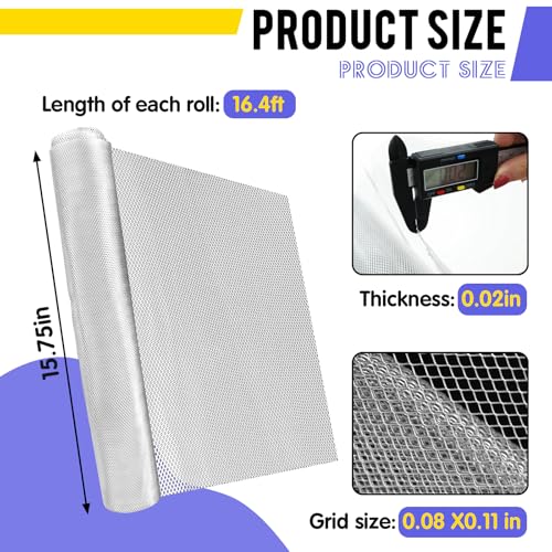 15.7 in x 16.4 Ft Silver Aluminum Wire Mesh Roll for Arts and Craft | Aluminum Sculpting Wire Mesh for Sculpting Clay/Sculpture Projects/Plaster DIY