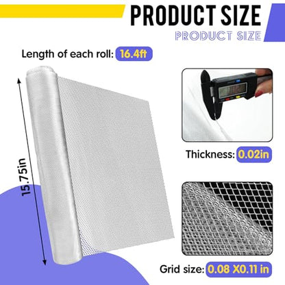 15.7 in x 16.4 Ft Silver Aluminum Wire Mesh Roll for Arts and Craft | Aluminum Sculpting Wire Mesh for Sculpting Clay/Sculpture Projects/Plaster DIY