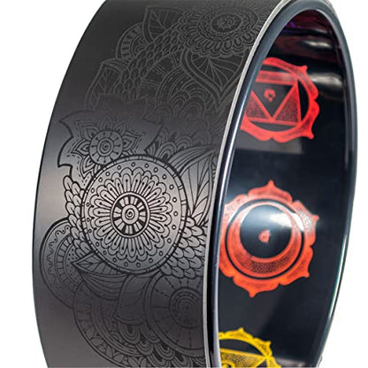 Enlighten Yoga Wheel - Great for Adding Active Strength and Flexibility to Your Exercise and Yoga Practice - color: Black - Ananda
