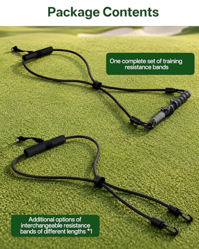 BoomBa Golf Swing Resistance Band Trainer, Golf Warm-Up and Strength Training Aid with Grip Handle, Swing Path Muscle Memory Practice Tool for Core, Wrist and Arm Exercises, Right Hand Only