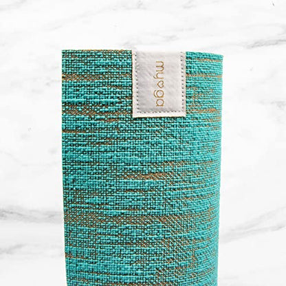Myga Jute Yoga Mat, High Performance Vegan Floor Exercise Mat, Eco Friendly Biodegradable Yoga Mat with PVC Backing,72" x 24", 0.2" Thickness - color: Aqua