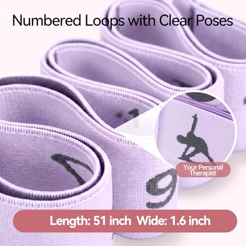 10 Loops Resistance Bands for Working Out, PT, Stretch Out Strap - color: Purple
