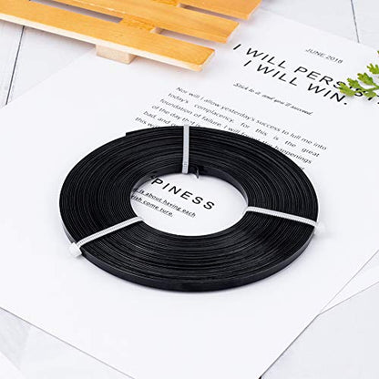 BENECREAT 32 Feet 18 Gauge Aluminum Wire, 5mm Wide Flat Jewelry Craft Wire for Bezel, Sculpting, Armature, Jewelry Making - Black - color: Black, size: 5mm