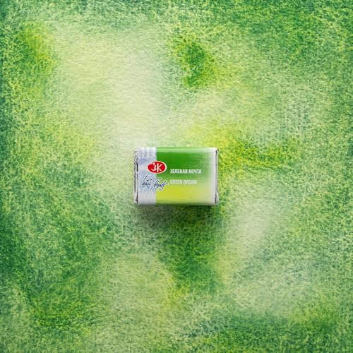 White Nights Limited Edition Granulation Metamorphoses Watercolor Collection of Professional Artist Grade Paints Vibrant Lightfast Colors by Nevskaya Palitra (Green Dream) - color: Green Dream