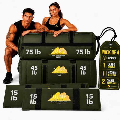 Sandbags for Working Out, Workout Sandbag Unfilled, - color: Army Green, size: Medium (15-75 lbs)