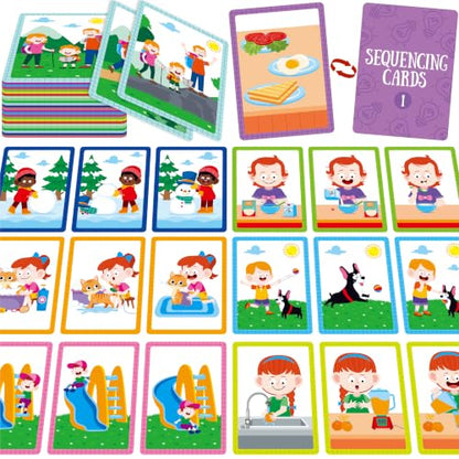 3-Scene Sequencing Cards, 72 PCS Order and Logic Card for Kids - style: 3-Scene