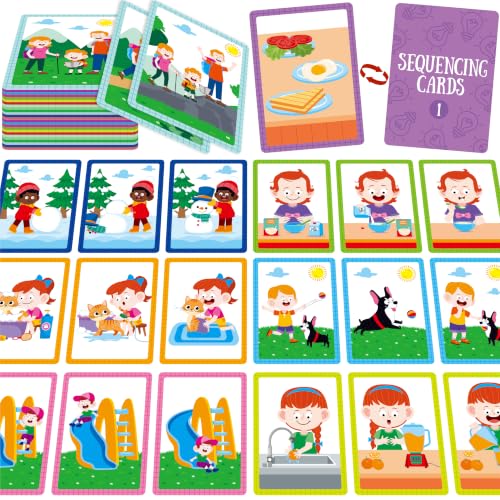 3-Scene Sequencing Cards, 72 PCS Order and Logic Card for Kids - style: 3-Scene
