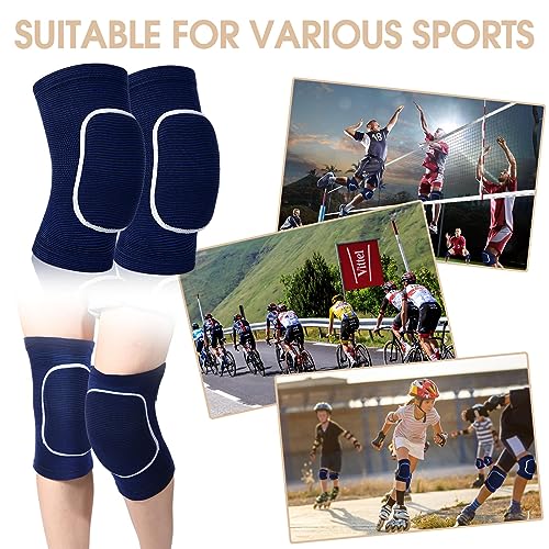 Lenwen 12 Pairs Volleyball Knee Pads Soft Breathable, Medium, Blue, White - color: Blue, White, size: Medium