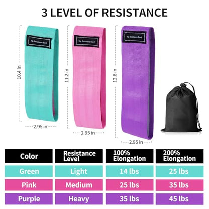 Exercise Resistance Bands for Legs Butt, Fabric Loop Bands Yoga