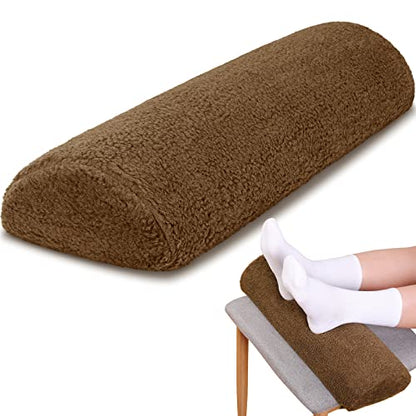 Sintuff Recliner Leg Rest Cushion Sofa Footrest Pillow with Cover Half Moon Bolster Pillow Under Knee Pillow for Sleeping On Back Alleviating Pain, 19.7 x 8 x 3.5 Inch (Brown) - color: Brown