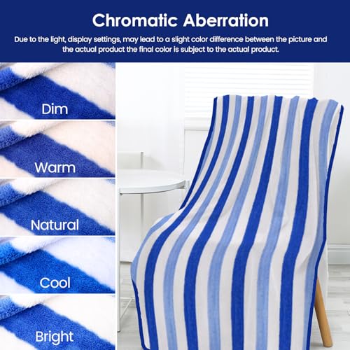JML Bath Towels Set, 2 Pack, 30" x 60", Cabana Stripe Blue - color: Cabana Stripe Blue, size: 2 Pack (30 in x 60 in)